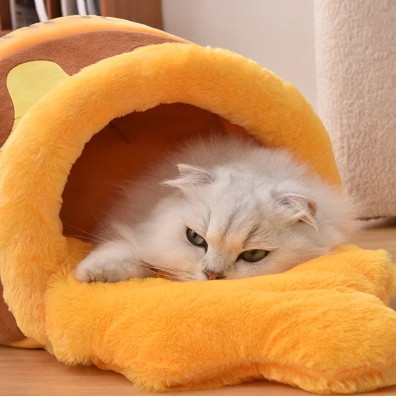 New Honey Jar Cat Nest Semi-Enclosed Autumn and Winter Warm Puppy Nest Soft, Comfortable and Breathable Pet Supplies