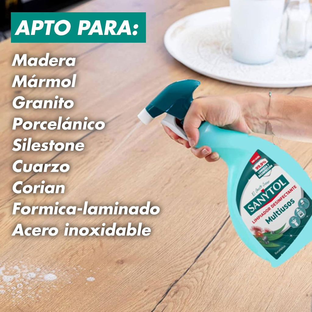 Sanytol - Limpiador Desinfectante Multiusos Eucalipto Pack 4 X 750 Ml