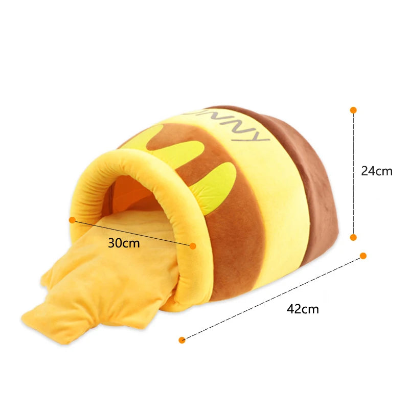 New Honey Jar Cat Nest Semi-Enclosed Autumn and Winter Warm Puppy Nest Soft, Comfortable and Breathable Pet Supplies