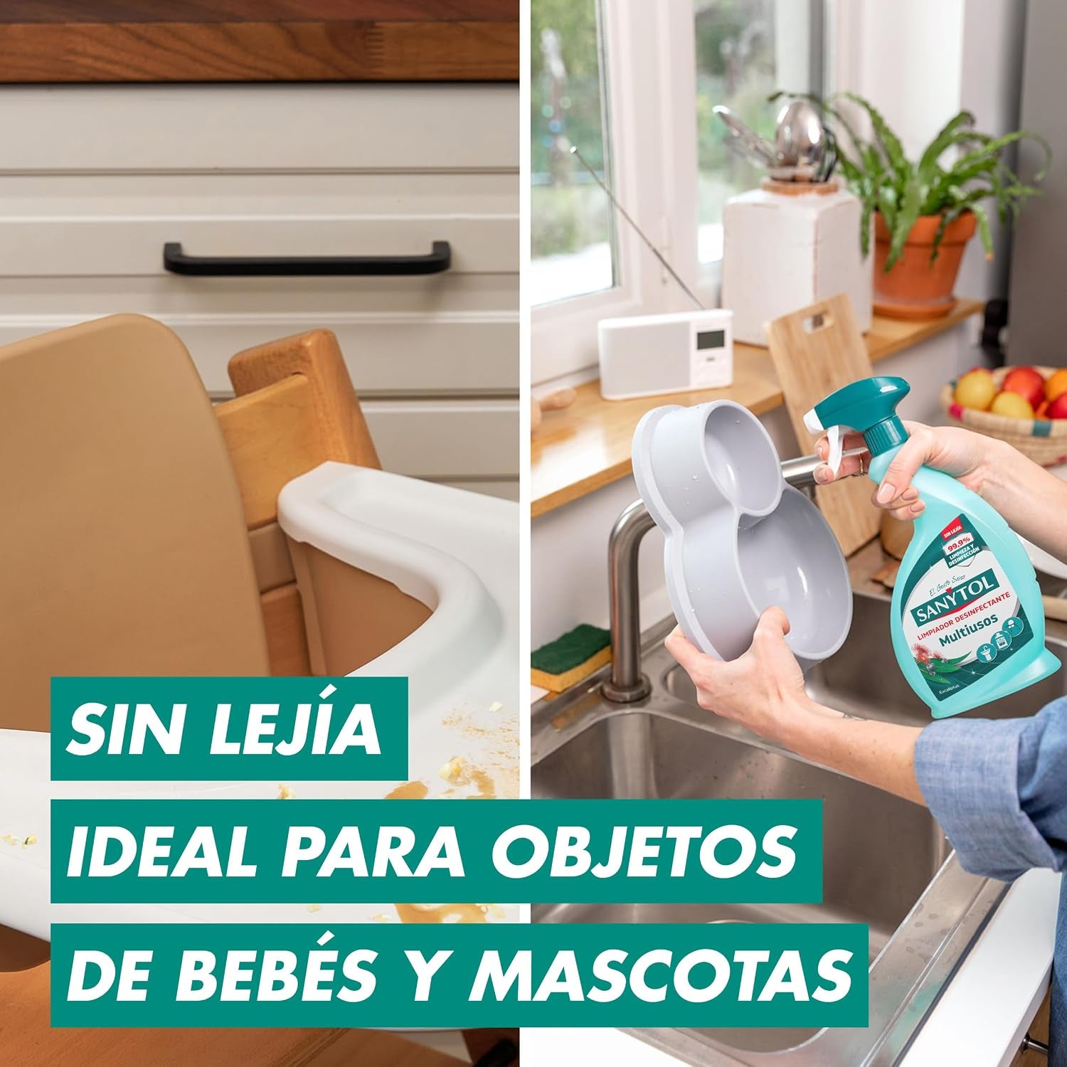 Sanytol - Limpiador Desinfectante Multiusos Eucalipto Pack 4 X 750 Ml